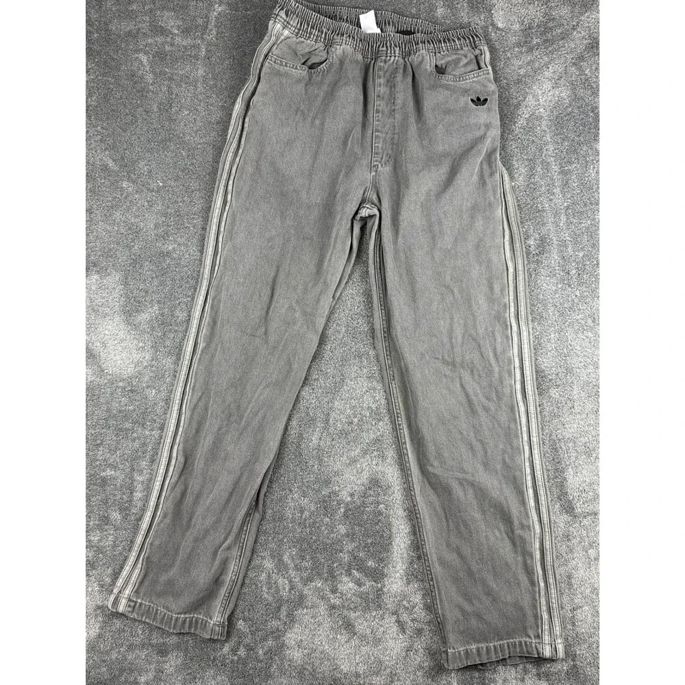 Adidas Originals Grey Washed‎ Denim Elastic Waist Pants XL Kids/XS Mens